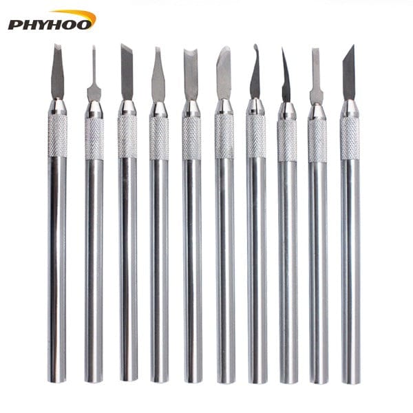 PHYHOO JEWELRY TOOLS-10 Pcs Wax Pottery Clay Carving Knife Kit