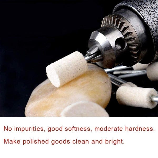 PHYHOO JEWELRY TOOLS-100pcs Multifunctional Wool Felt Mandrel Mounted Grinding Polishing Set