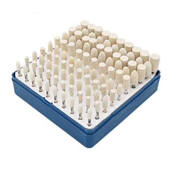 PHYHOO JEWELRY TOOLS-100pcs Multifunctional Wool Felt Mandrel Mounted Grinding Polishing Set