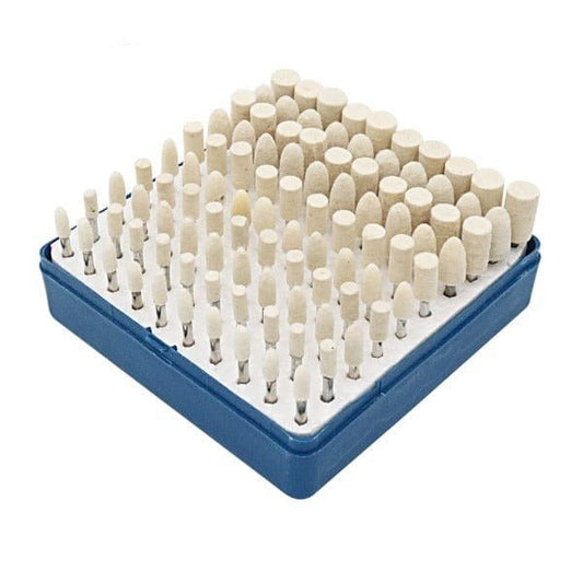 PHYHOO JEWELRY TOOLS-100pcs Multifunctional Wool Felt Mandrel Mounted Grinding Polishing Set