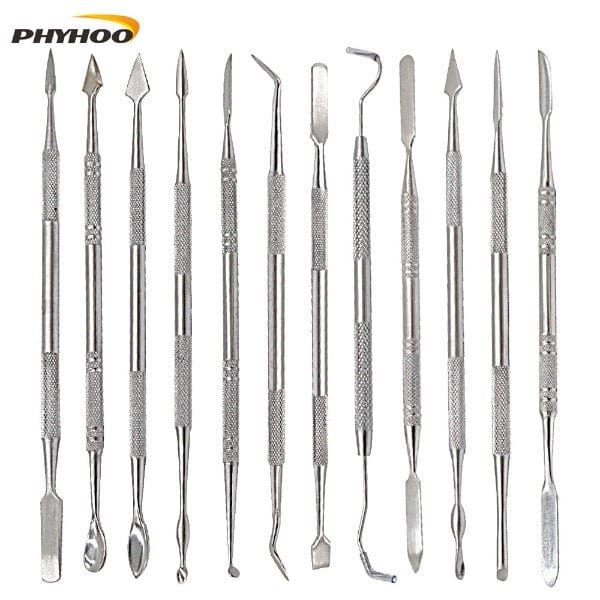 PHYHOO JEWELRY TOOLS-12 Pcs Metal Carving Wax Blade Pottery Knife Kit