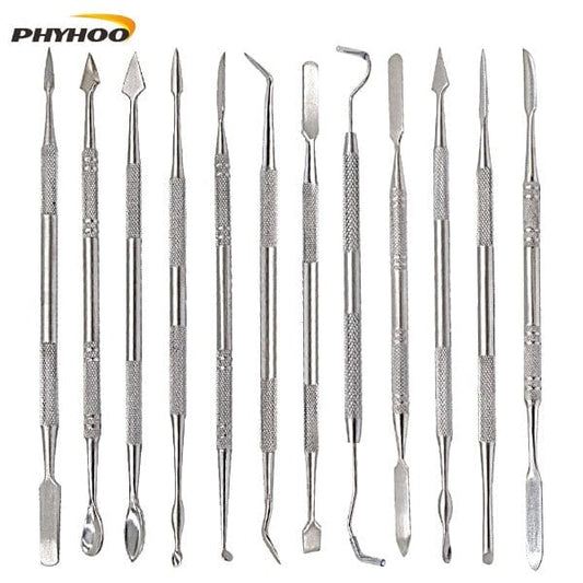 PHYHOO JEWELRY TOOLS-12 Pcs Metal Carving Wax Blade Pottery Knife Kit