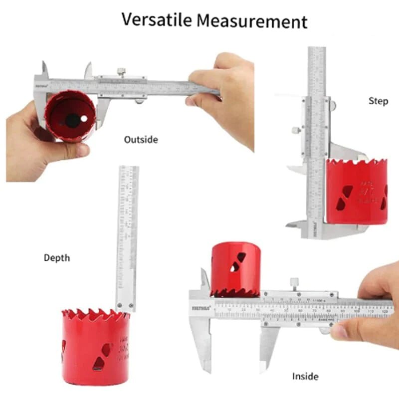 PHYHOO JEWELRY TOOLS-150mm Professional Stainless Steel Hardened Chromeplated Metric Vernier Caliper