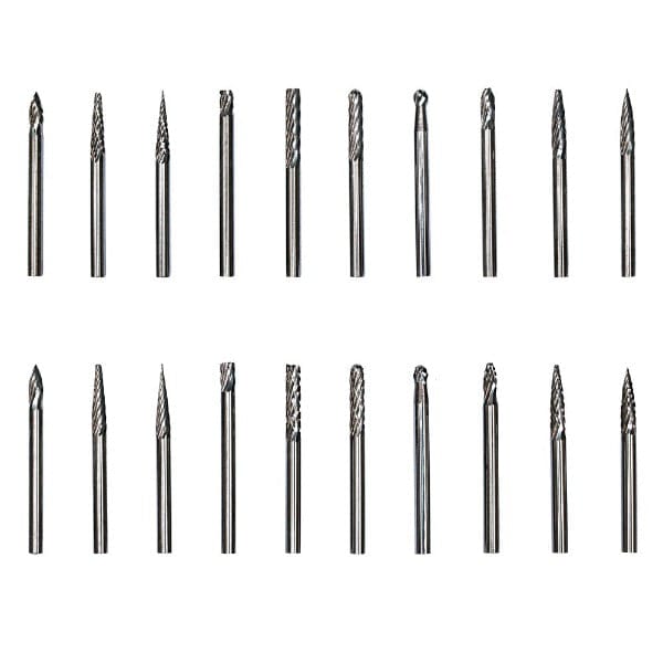 PHYHOO JEWELRY TOOLS-20Pcs Tungsten Steel Solid Carbide Rotary Diamond Burrs