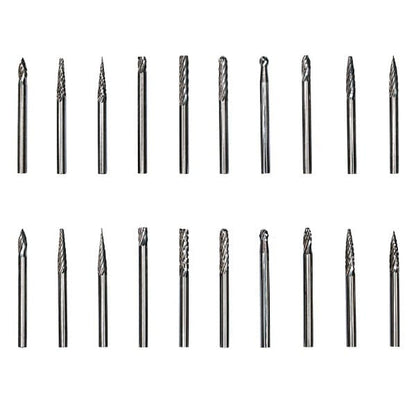 PHYHOO JEWELRY TOOLS-20Pcs Tungsten Steel Solid Carbide Rotary Diamond Burrs