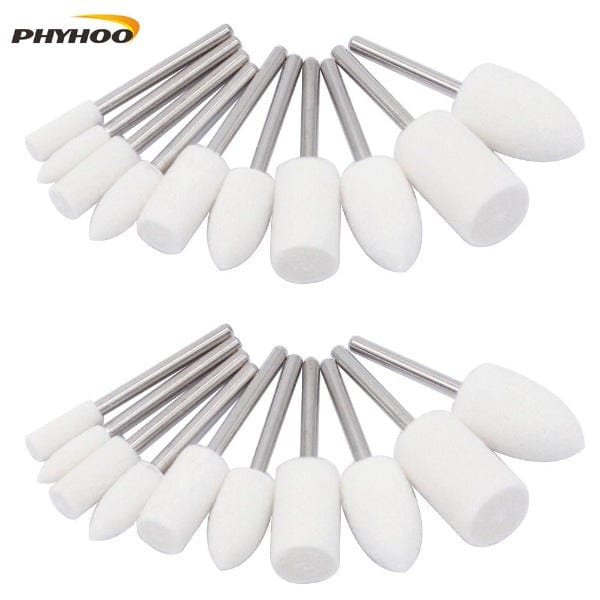 PHYHOO JEWELRY TOOLS-20Pcs Wool Felt Polishing Buffing Wheels