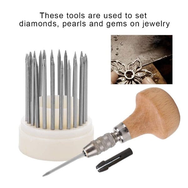 PHYHOO JEWELRY TOOLS-23pcs Jewelry Diamond Micro Seting Tools