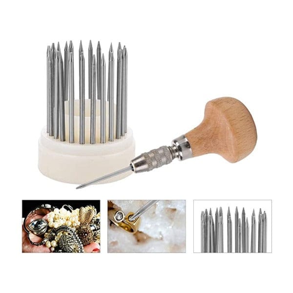 PHYHOO JEWELRY TOOLS-23pcs Jewelry Diamond Micro Seting Tools