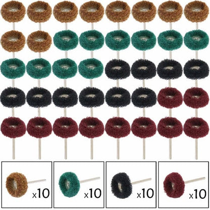 PHYHOO JEWELRY TOOLS-40 Pcs Abrasive Buffs Polishing Buffing Wheel Set