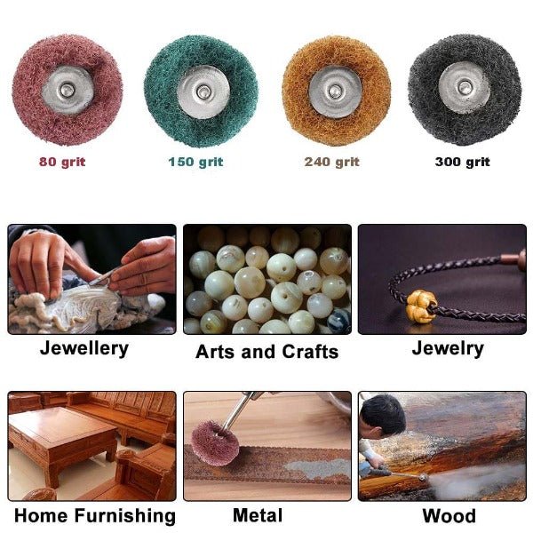 PHYHOO JEWELRY TOOLS-40 Pcs Abrasive Buffs Polishing Buffing Wheel Set