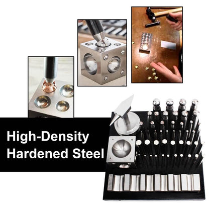 PHYHOO JEWELRY TOOLS-50pcs Multi-Purpose Metal Forming Dapping Set