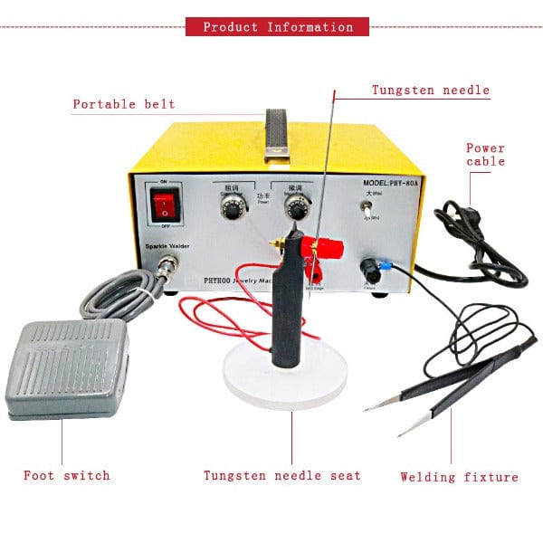 PHYHOO JEWELRY TOOLS-80A Adjustable Argon Pulse Jewelry Spot Welding Machine