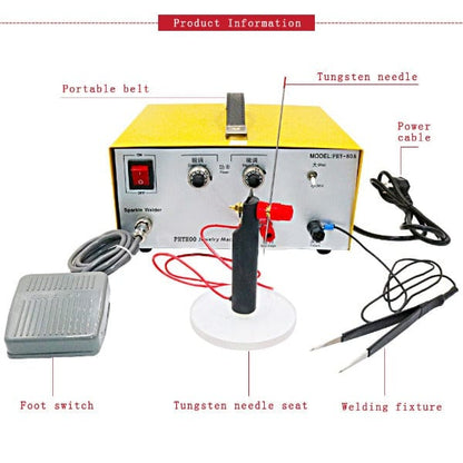 PHYHOO JEWELRY TOOLS-80A Adjustable Argon Pulse Jewelry Spot Welding Machine