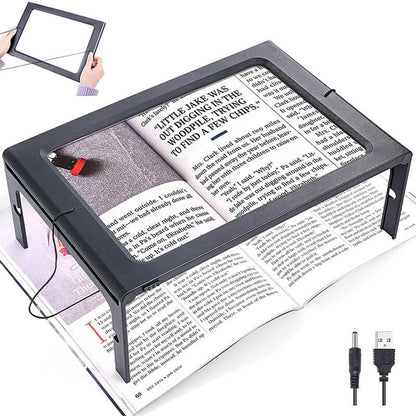 PHYHOO JEWELRY TOOLS-A4 Full Page Large 3X Giant Hands Free Desk Foldable Magnifying