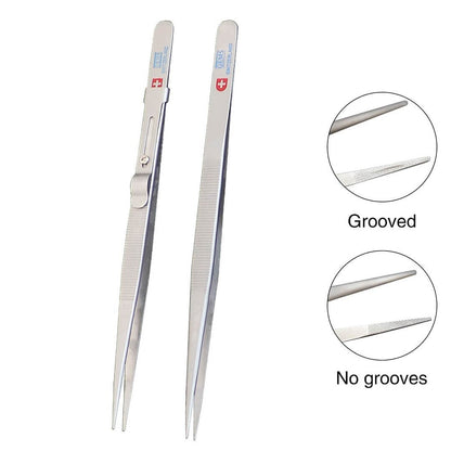 PHYHOO JEWELRY TOOLS-Anti-Slip Pointed With Lock Groove Diamond Tweezers