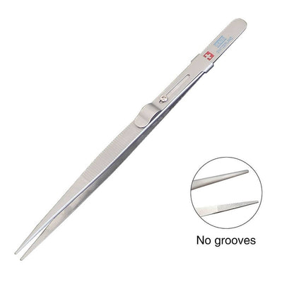 PHYHOO JEWELRY TOOLS-Anti-Slip Pointed With Lock Groove Diamond Tweezers