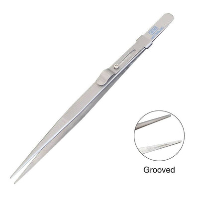 PHYHOO JEWELRY TOOLS-Anti-Slip Pointed With Lock Groove Diamond Tweezers