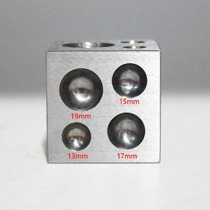 PHYHOO JEWELRY TOOLS-Dapping Block Square with Polished High Carbon Steel Cavities Bell Making Punching Tools