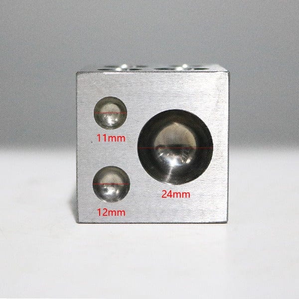 PHYHOO JEWELRY TOOLS-Dapping Block Square with Polished High Carbon Steel Cavities Bell Making Punching Tools