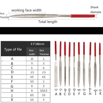 PHYHOO JEWELRY TOOLS-Diamond Needle File Set