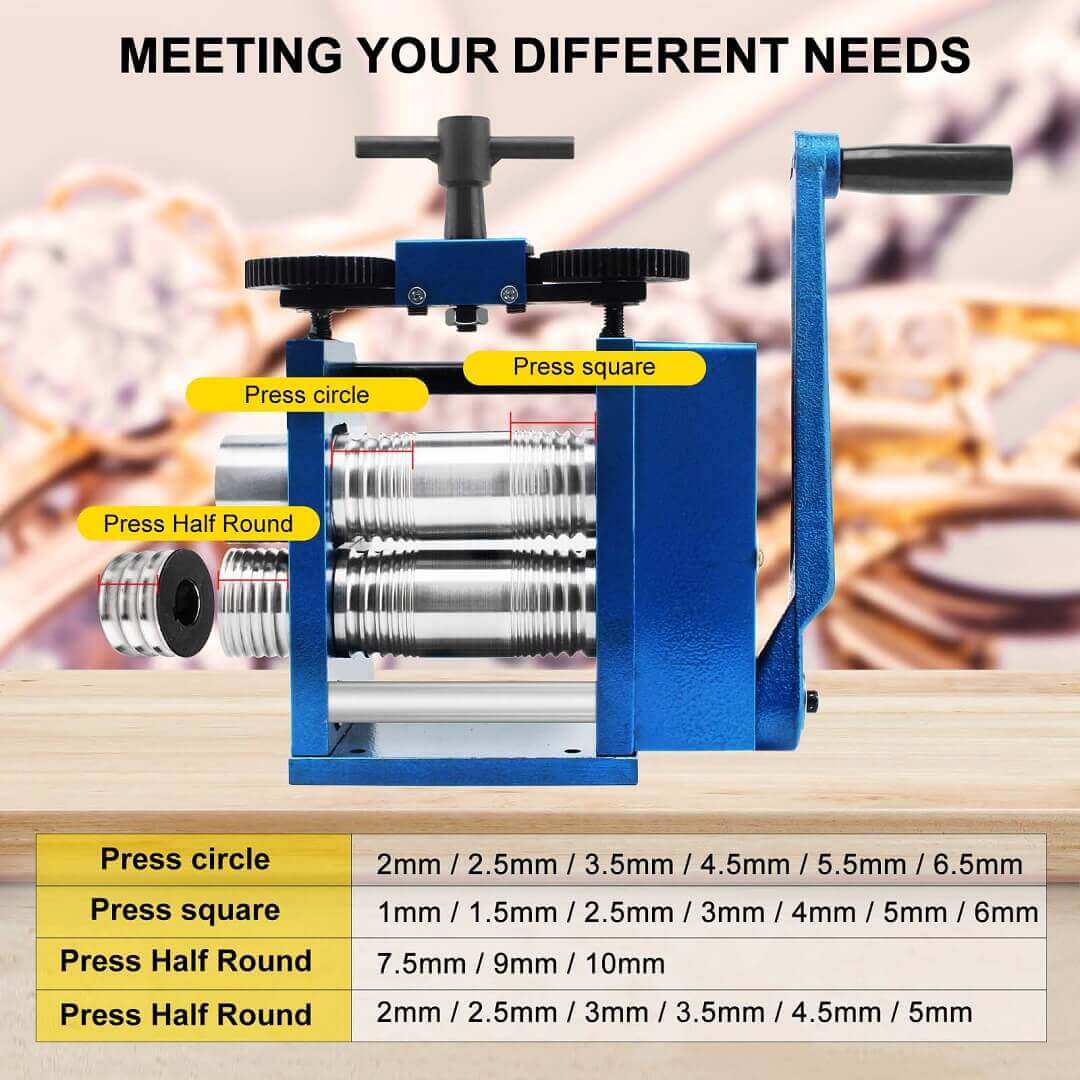 PHYHOO JEWELRY TOOLS-Four-in-one Manual Jewelry Rolling Mill Machine