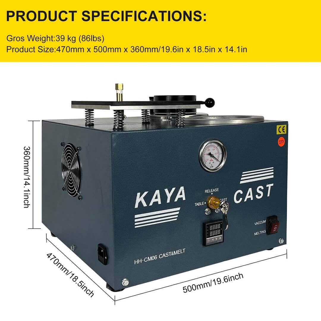 PHYHOO JEWELRY TOOLS-Kaya Cast Jewelry Vacuum Investing Casting Machine