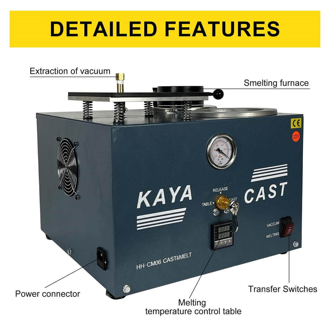 PHYHOO JEWELRY TOOLS-Kaya Cast Jewelry Vacuum Investing Casting Machine