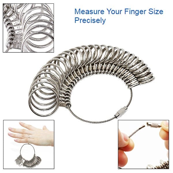 PHYHOO JEWELRY TOOLS-PHYHOO Ring Mandrel Sizer Metal Circle Finger Gauge Set