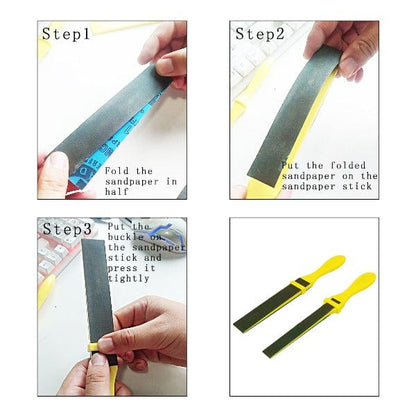 PHYHOO JEWELRY TOOLS-Polishing Sandpaper Kit Sanding Tool with Sand Paper Plastic Stick