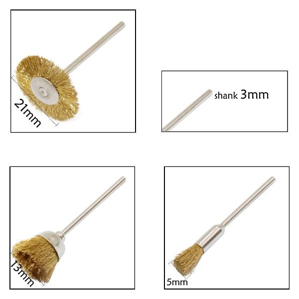 PHYHOO JEWELRY TOOLS-Rotary Tool Drum Sanding Kit Rubber Mandrel Fit Brass Wire Cleaning Polishing Brushes